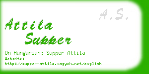 attila supper business card